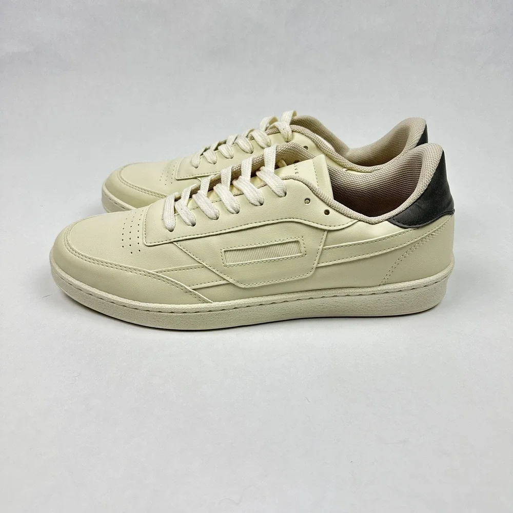 Oliver Cabell Court Sneakers Mens 41 Cream Grey Leather Low‎ Top Made in Italy